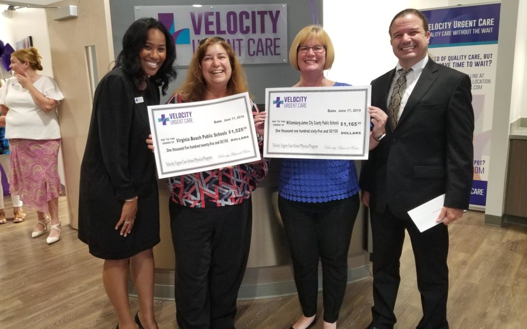 VELOCITY URGENT CARE GIVES BACK TO LOCAL SCHOOLS THROUGH SPORTS PROMOTION